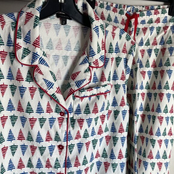 NWOT Talbots Festive Tree Long Sleeve Cotton Flannel Pajama Set Size XS Holiday - Picture 5 of 16